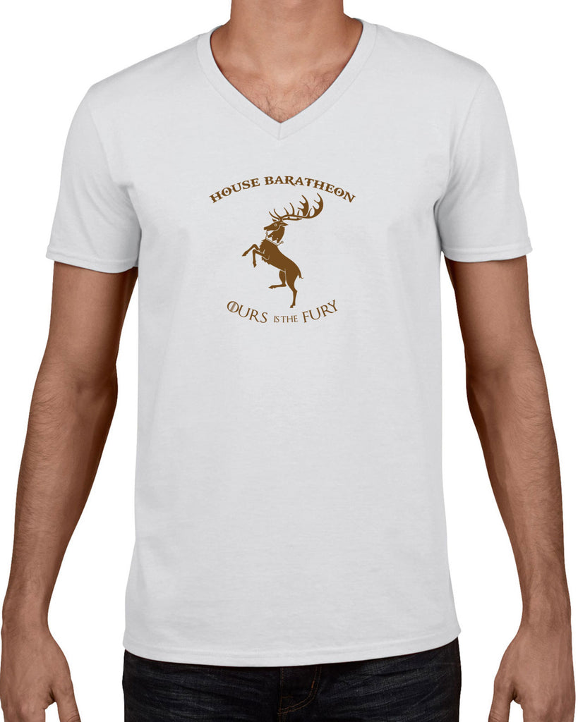 House Baratheon Mens V Neck Shirt Tv Show Game Of Thrones Storm Lands Westeros Kings Landing Stag Vintage Retro