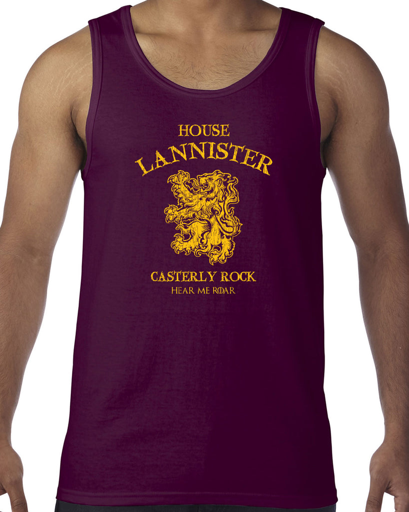 House Lannister Tank Top funny games of thrones casterly rock tywin tyrion westeros castle king golden lion sigil