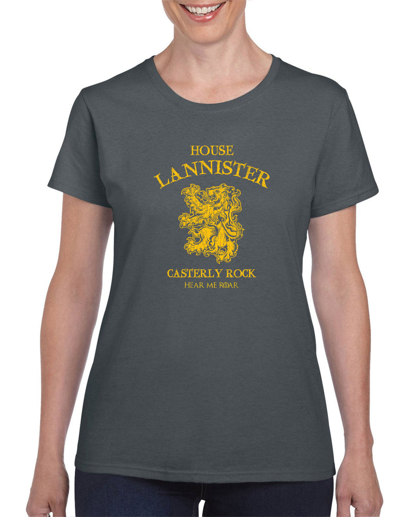 House Lannister Womens Short Sleeve Shirt funny games of thrones casterly rock tywin tyrion westeros castle king golden lion sigil