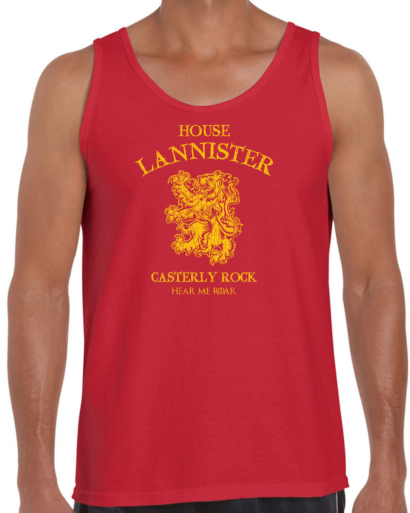 House Lannister Tank Top funny games of thrones casterly rock tywin tyrion westeros castle king golden lion sigil