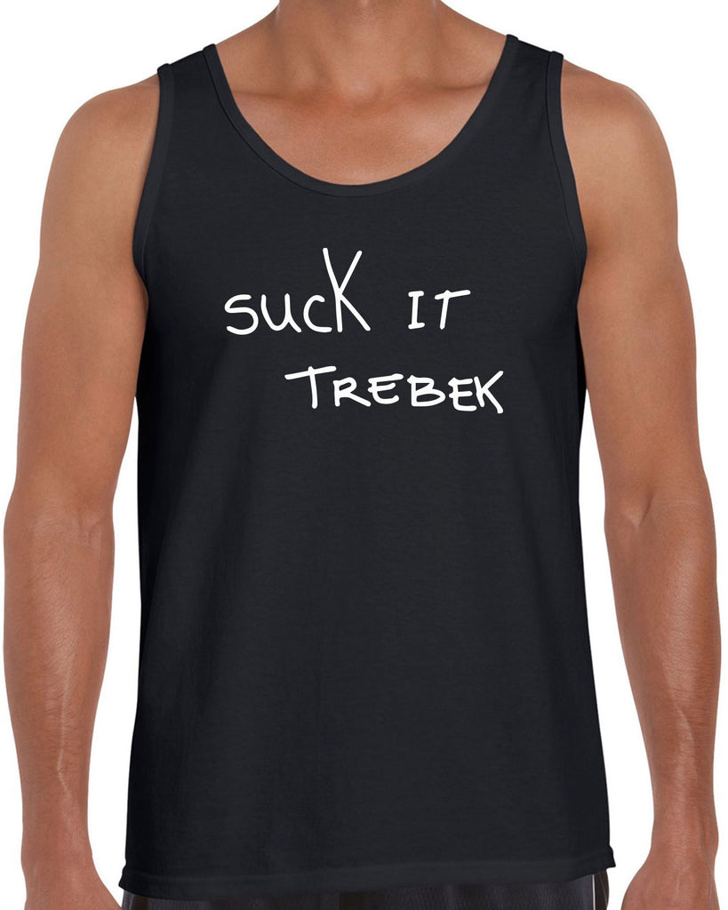 Suck It Trebek Tank Top Funny Gameshow Jeopardy Alex Trebek Tribute Saturday Night Live Vintage Retro