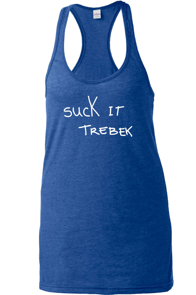 Women's Racer Back Tank Top - Suck It Trebek