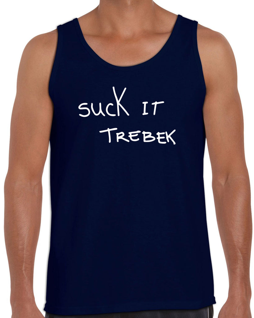 Suck It Trebek Tank Top Funny Gameshow Jeopardy Alex Trebek Tribute Saturday Night Live Vintage Retro