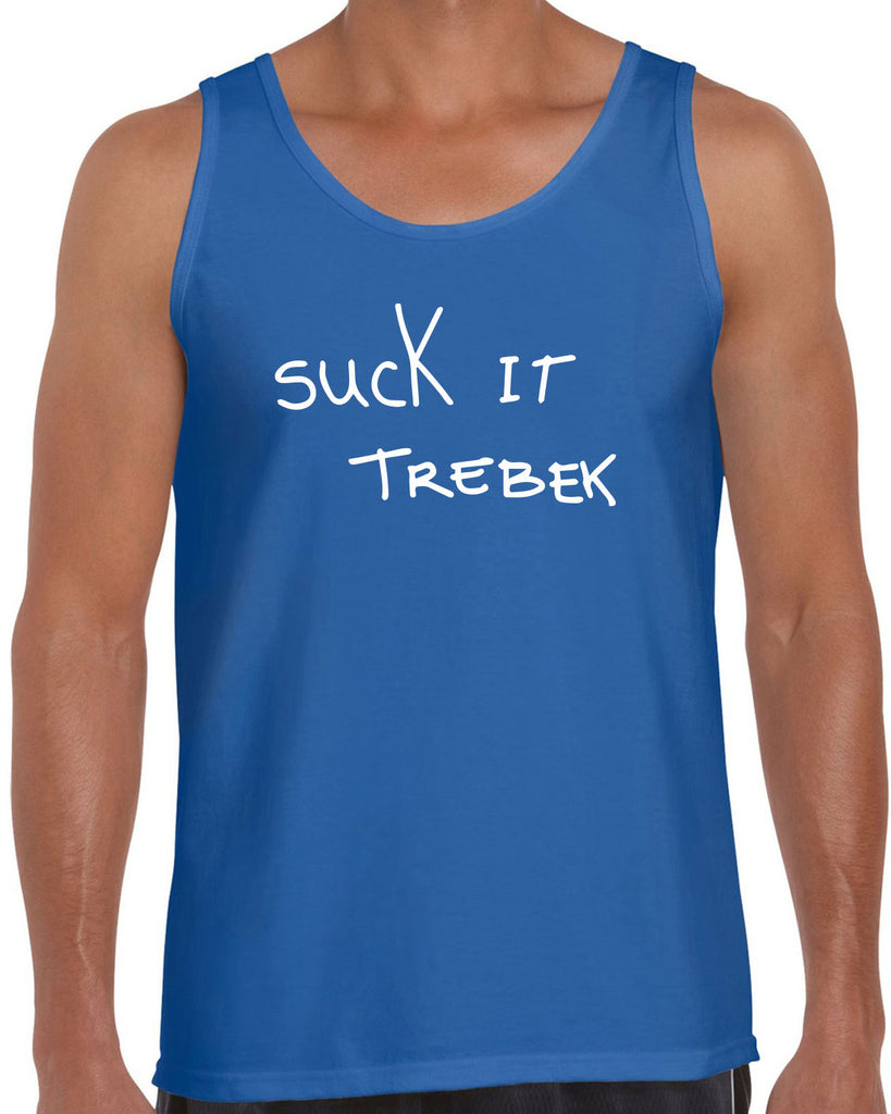 Suck It Trebek Tank Top Funny Gameshow Jeopardy Alex Trebek Tribute Saturday Night Live Vintage Retro