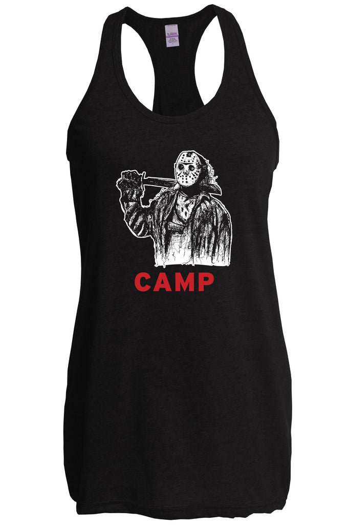 Camp Racerback Tank Top Racer back camp crystal lake jason voorhees scary movie horror film 80s slasher halloween costume