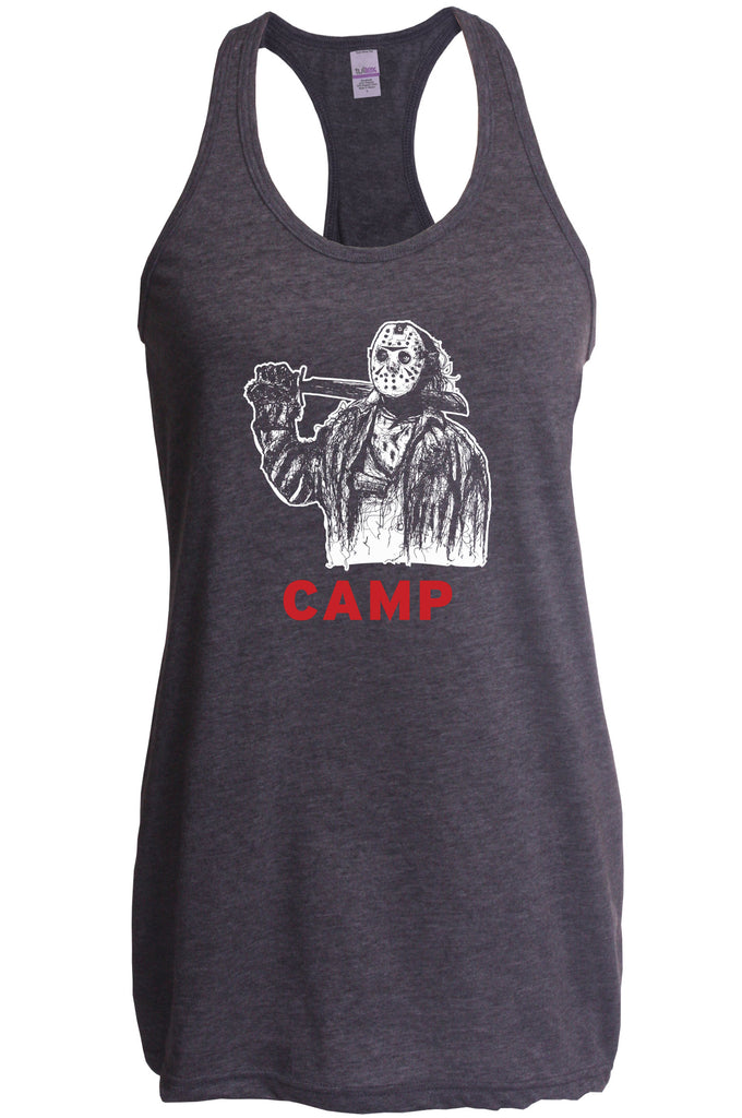 Camp Racerback Tank Top Racer back camp crystal lake jason voorhees scary movie horror film 80s slasher halloween costume