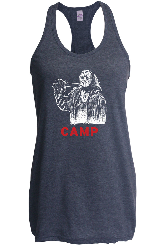 Camp Racerback Tank Top Racer back camp crystal lake jason voorhees scary movie horror film 80s slasher halloween costume