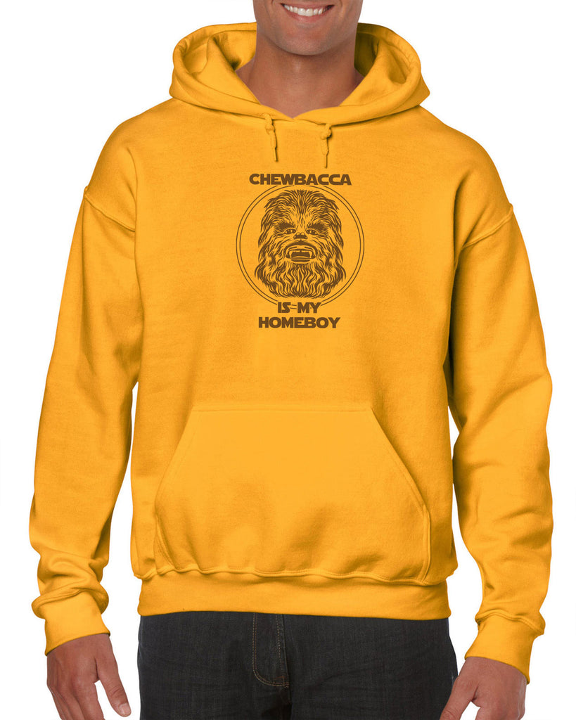 Chewbacca Is My Homeboy Hoodie Hooded Sweatshirt Wookiee Star Wars Geek Nerd 80s Movie Sci Fi Jedi Han Solo