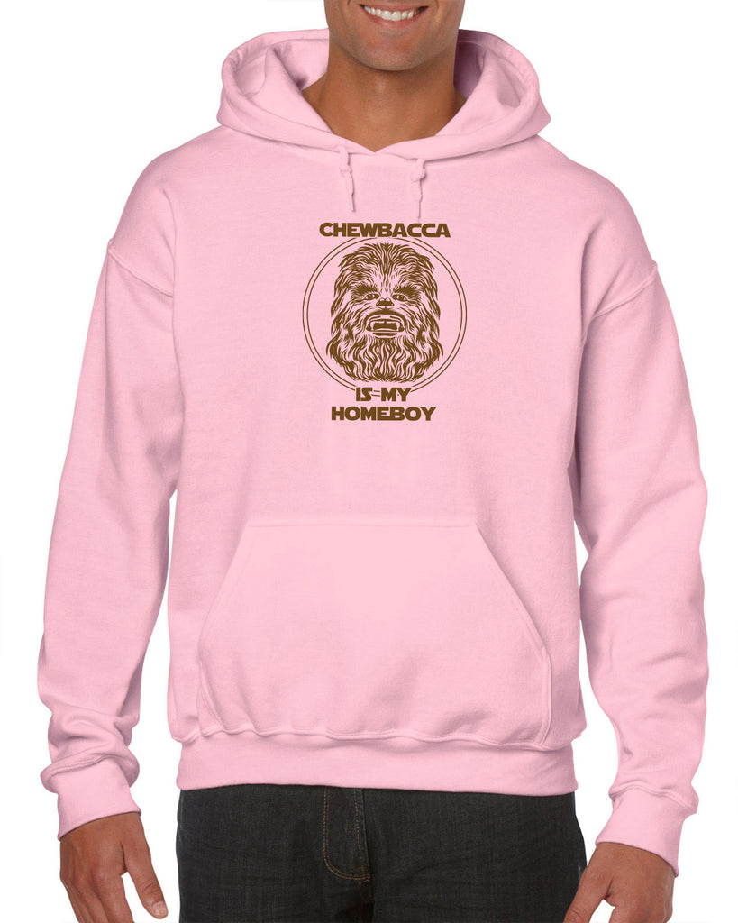 Chewbacca Is My Homeboy Hoodie Hooded Sweatshirt Wookiee Star Wars Geek Nerd 80s Movie Sci Fi Jedi Han Solo