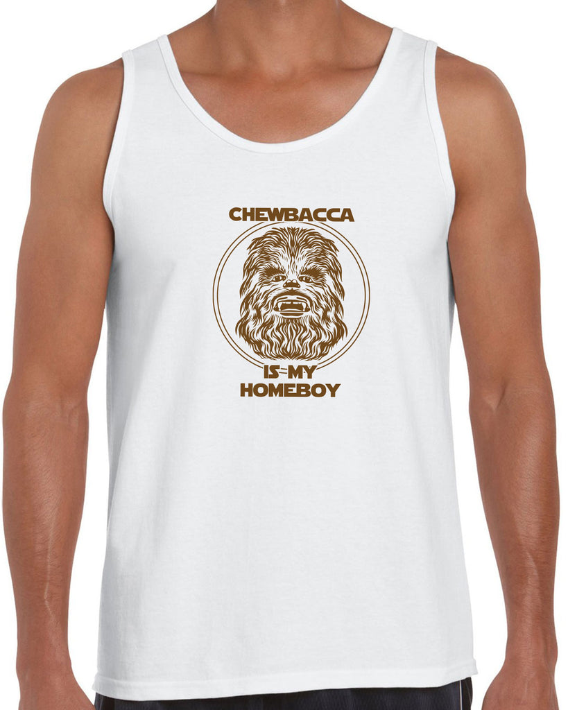 Chewbacca Is My Homeboy Tank Top Wookiee Star Wars Geek Nerd 80s Movie Sci Fi Jedi Han Solo