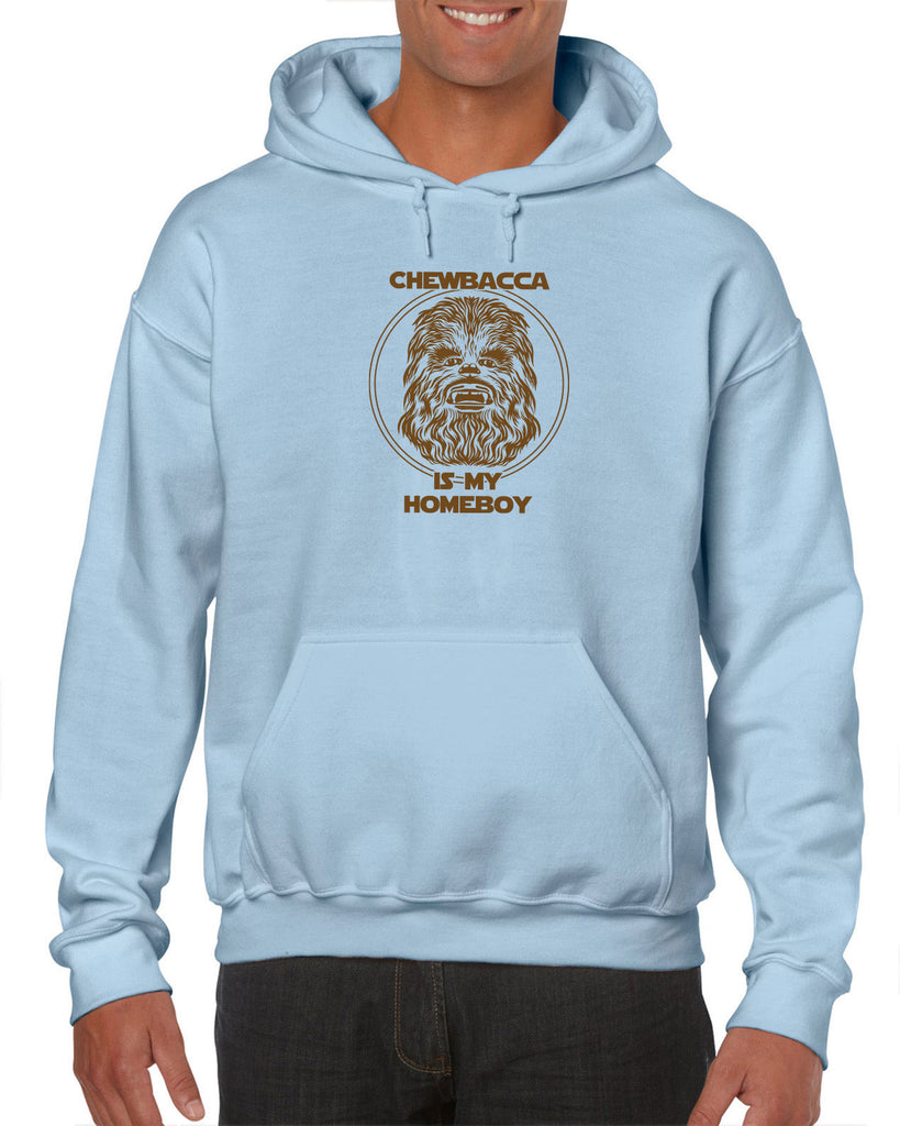 Chewbacca Is My Homeboy Hoodie Hooded Sweatshirt Wookiee Star Wars Geek Nerd 80s Movie Sci Fi Jedi Han Solo