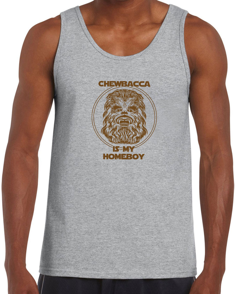 Chewbacca Is My Homeboy Tank Top Wookiee Star Wars Geek Nerd 80s Movie Sci Fi Jedi Han Solo