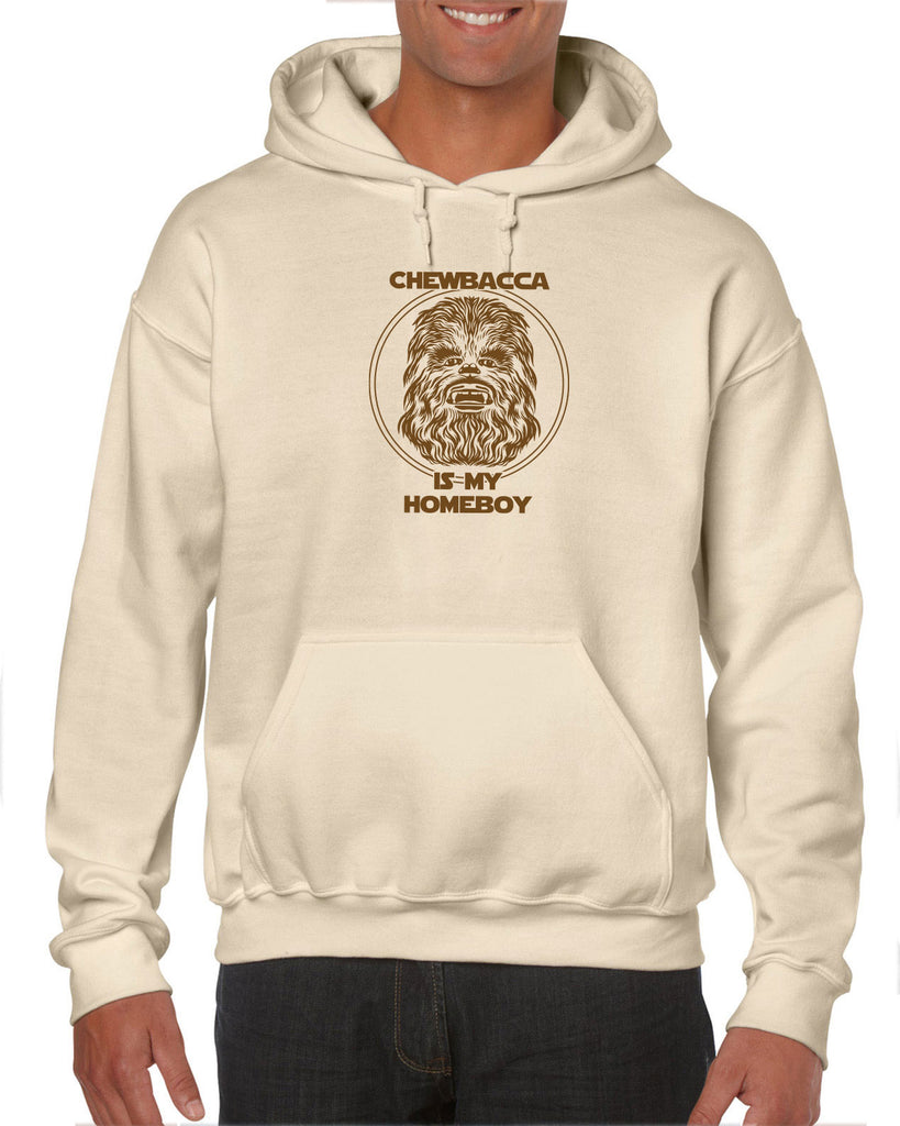 Chewbacca Is My Homeboy Hoodie Hooded Sweatshirt Wookiee Star Wars Geek Nerd 80s Movie Sci Fi Jedi Han Solo