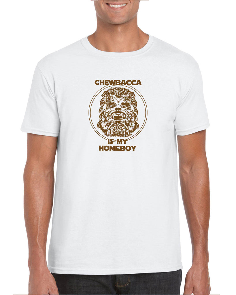 Chewbacca Is My Homeboy Mens T-Shirt Wookiee Star Wars Geek Nerd 80s Movie Sci Fi Jedi Han Solo