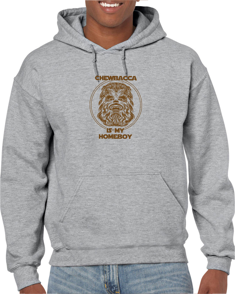 Chewbacca Is My Homeboy Hoodie Hooded Sweatshirt Wookiee Star Wars Geek Nerd 80s Movie Sci Fi Jedi Han Solo