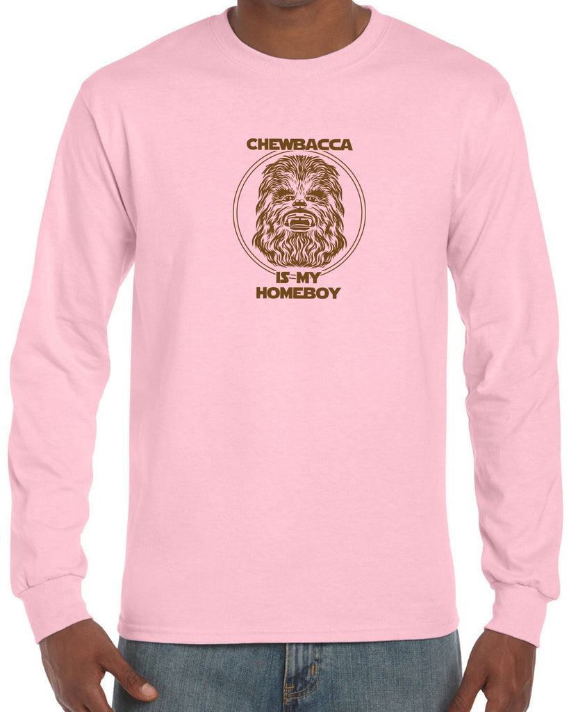 Chewbacca Is My Homeboy Long Sleeve Shirt Wookiee Star Wars Geek Nerd 80s Movie Sci Fi Jedi Han Solo