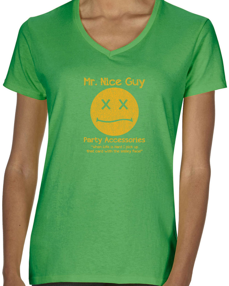 Women's Short Sleeve V-Neck T-Shirt - Mr. Nice Guy
