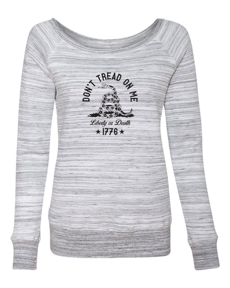 Women's Off the Shoulder Sweatshirt - Don't Tread on Me
