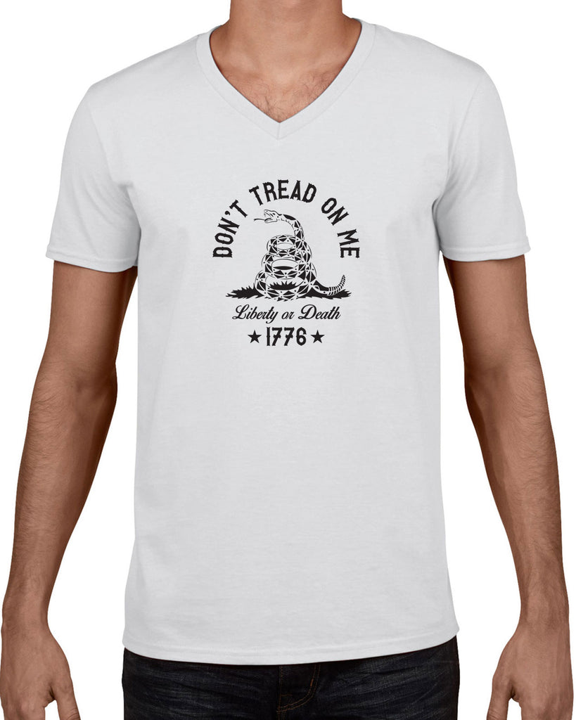 Don't Tread on Me Mens V-neck T-Shirt liberty or death 1776 america USA liberty independence freedom