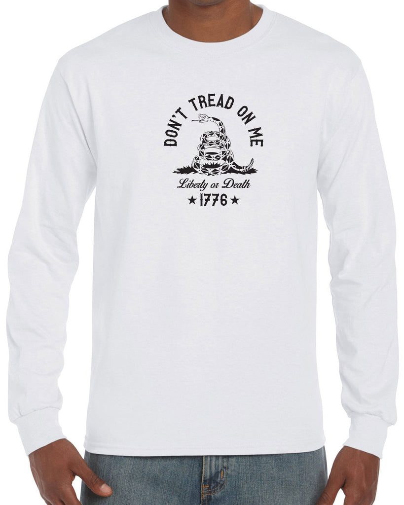 Don't Tread on Me Mens Long Sleeve Shirt liberty or death 1776 america USA liberty independence freedom