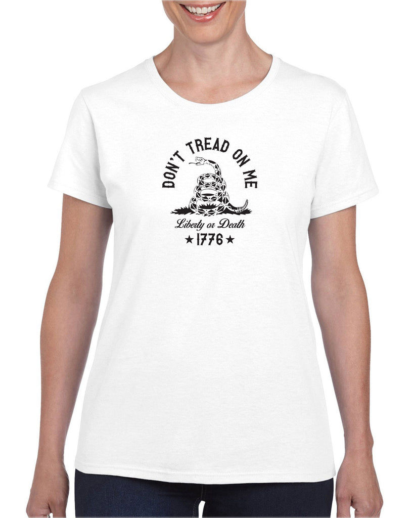 Don't Tread on Me Womens T-Shirt liberty or death 1776 america USA liberty independence freedom