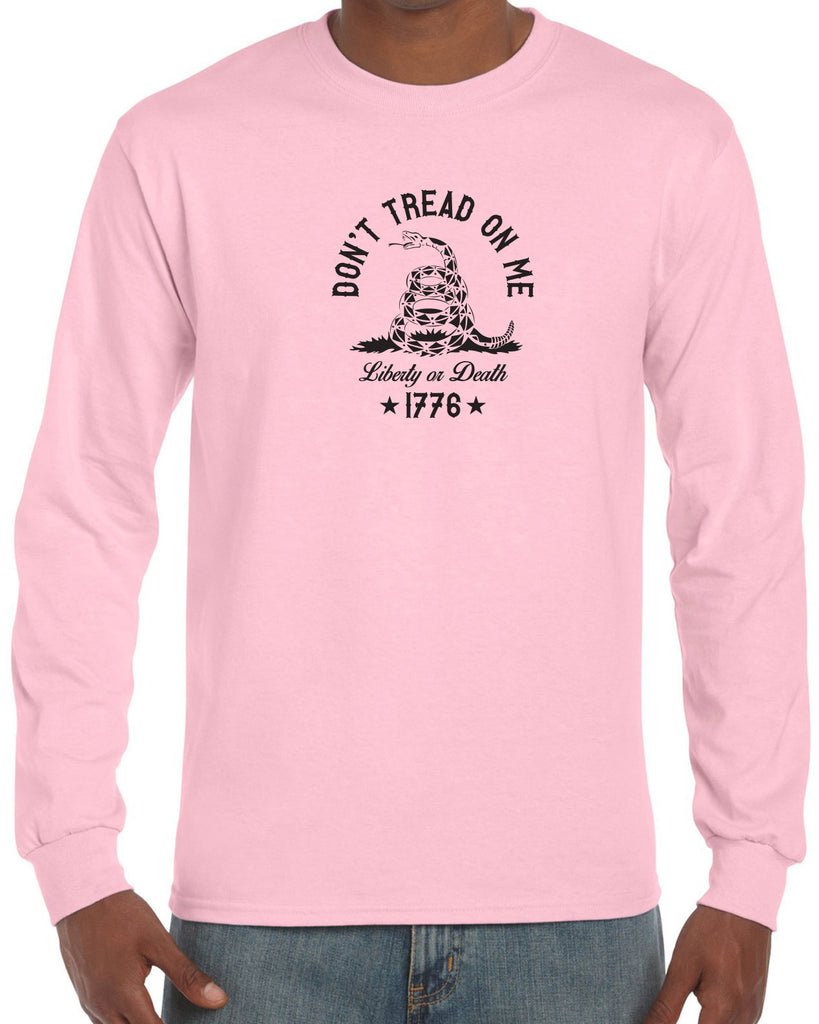 Don't Tread on Me Mens Long Sleeve Shirt liberty or death 1776 america USA liberty independence freedom