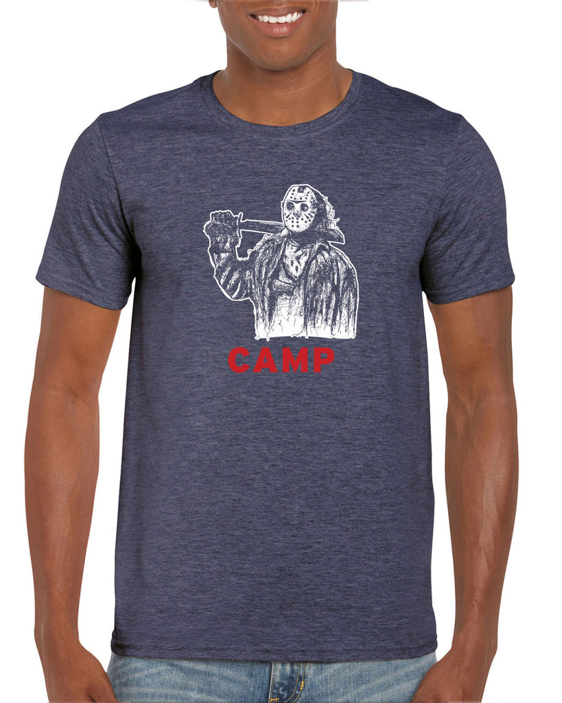 Camp Mens Short Sleeve Shirt camp crystal lake jason voorhees scary movie horror film 80s slasher halloween costume