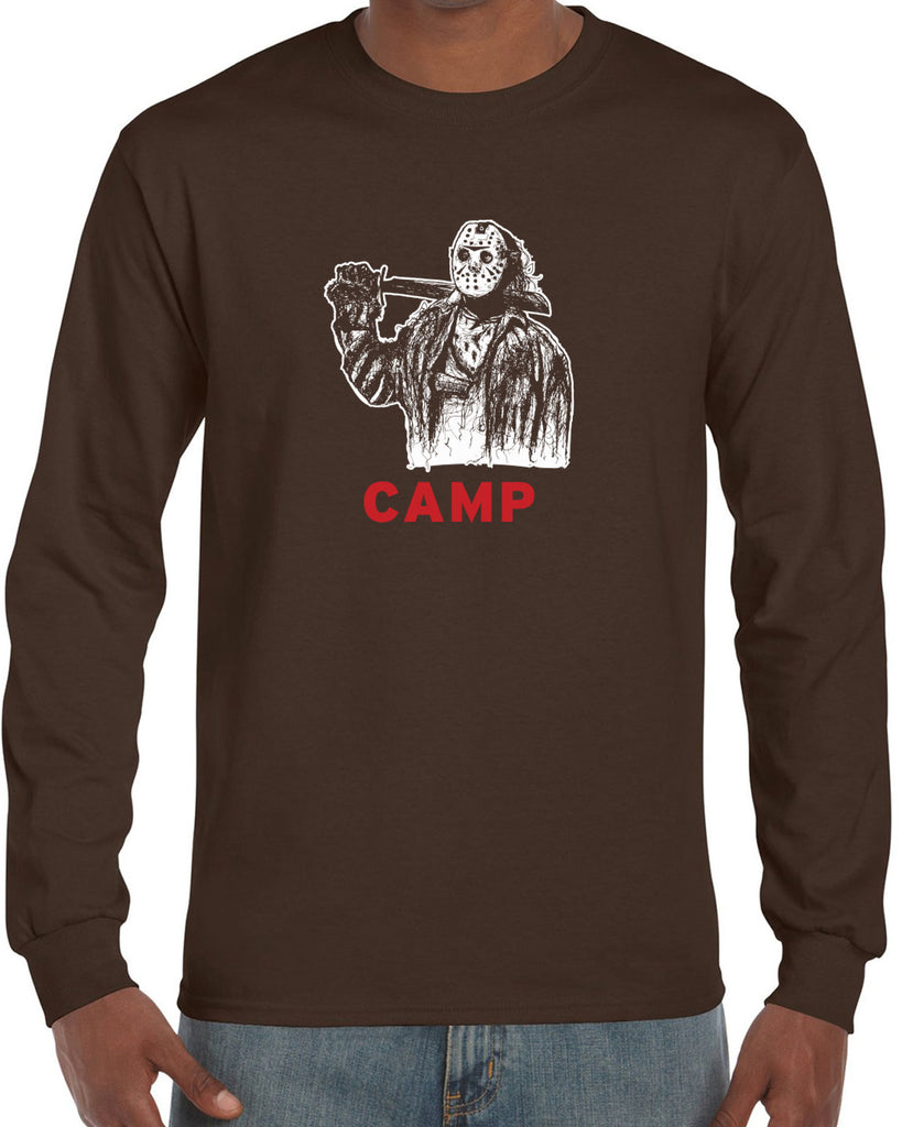 Camp Mens Long Sleeve camp crystal lake jason voorhees scary movie horror film 80s slasher halloween costume