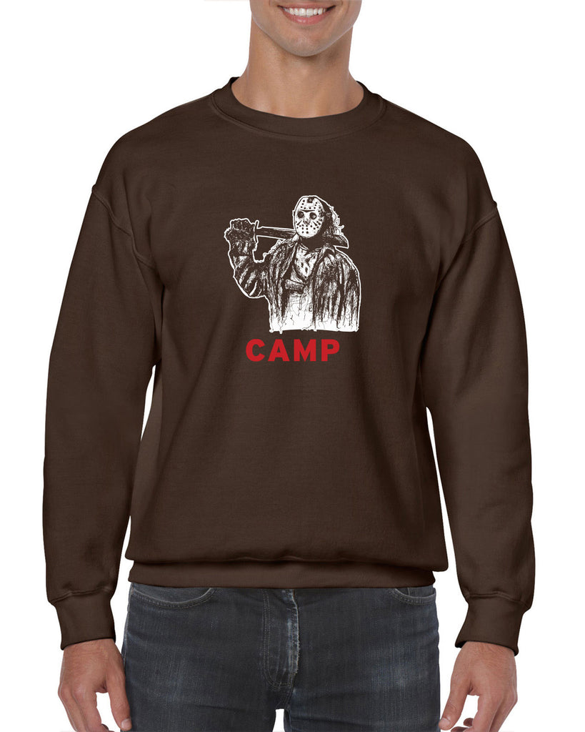 Camp Mens Crew Sweatshirt camp crystal lake jason voorhees scary movie horror film 80s slasher halloween costume