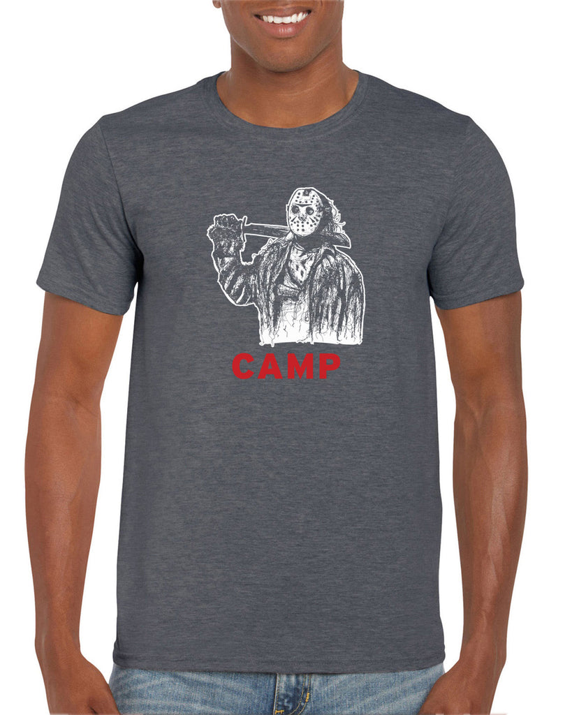 Camp Mens Short Sleeve Shirt camp crystal lake jason voorhees scary movie horror film 80s slasher halloween costume