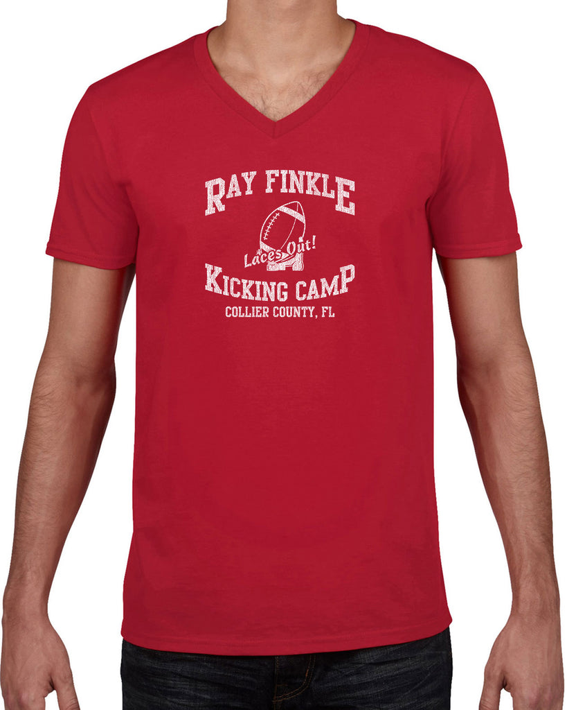 Ray Finkle Kicking Camp Mens V Neck Shirt Laces Out Dan Pet Detective 90s Movie College Party Football