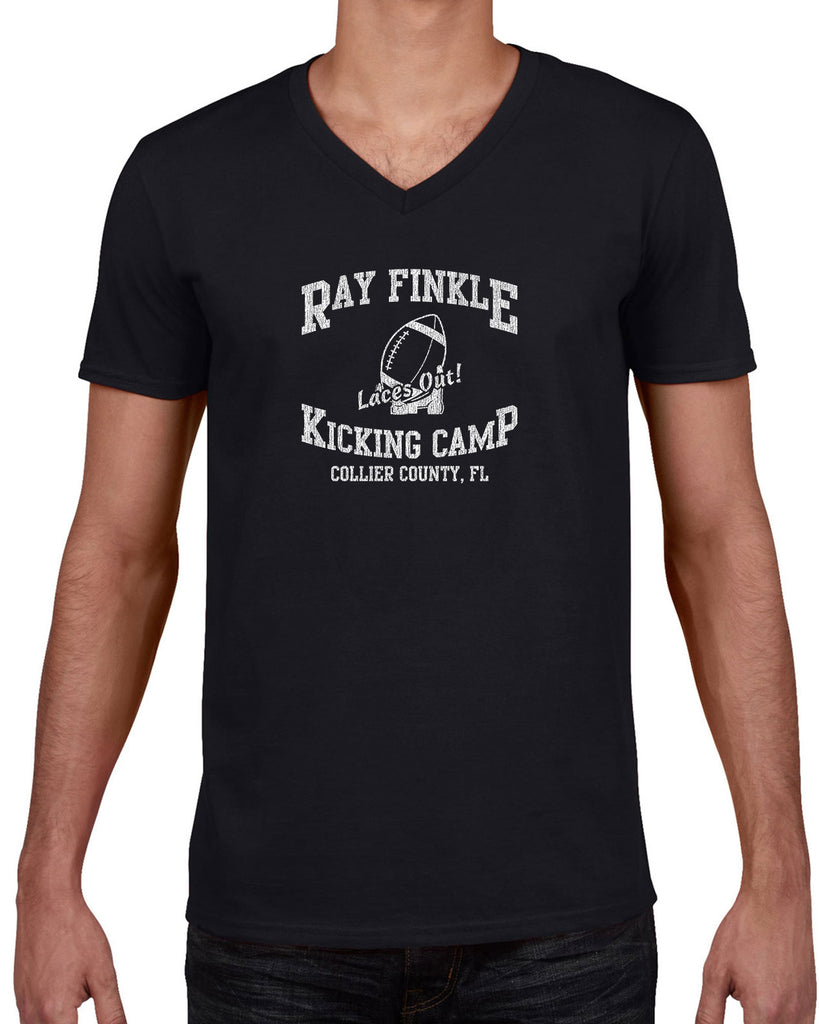 Ray Finkle Kicking Camp Mens V Neck Shirt Laces Out Dan Pet Detective 90s Movie College Party Football