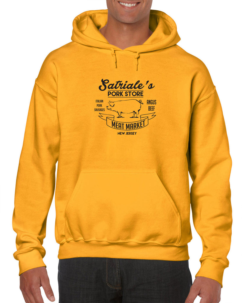 Satriales Pork Store Hoodie Hooded Sweatshirt Mafia Mobsters Gangster The Sopranos Tv Show Tony New Jersey Bada Bing