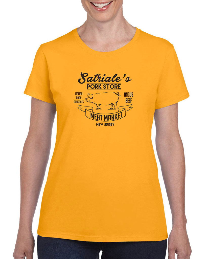Satriales Pork Store Womens T-Shirt Mafia Mobsters Gangster The Sopranos Tv Show Tony New Jersey Bada Bing
