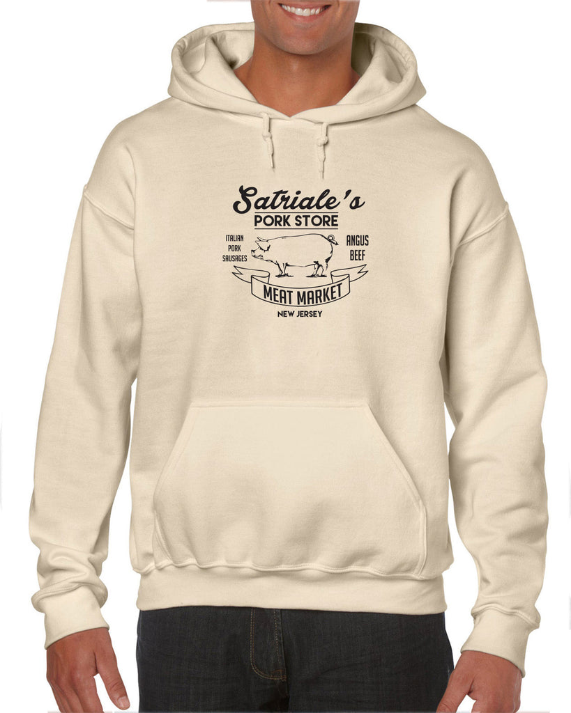 Satriales Pork Store Hoodie Hooded Sweatshirt Mafia Mobsters Gangster The Sopranos Tv Show Tony New Jersey Bada Bing