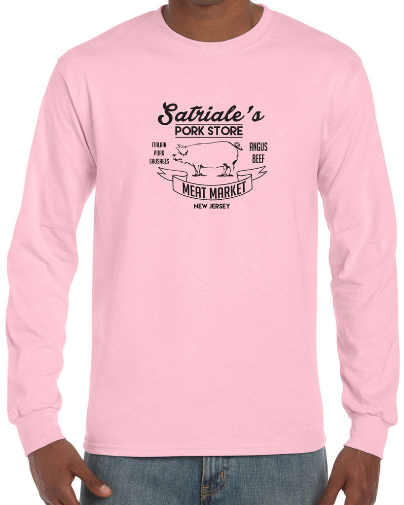 Satriales Pork Store Mens Long Sleeve Shirt Mafia Mobsters Gangster The Sopranos Tv Show Tony New Jersey Bada Bing