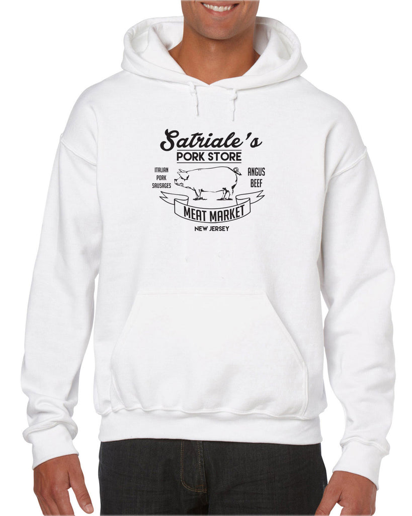 Satriales Pork Store Hoodie Hooded Sweatshirt Mafia Mobsters Gangster The Sopranos Tv Show Tony New Jersey Bada Bing