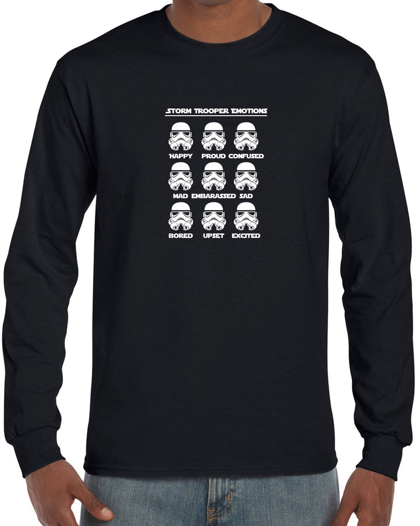 Storm Trooper Emotions Long Sleeve Shirt Geek Nerd Star Wars 80s Dark Side Empire