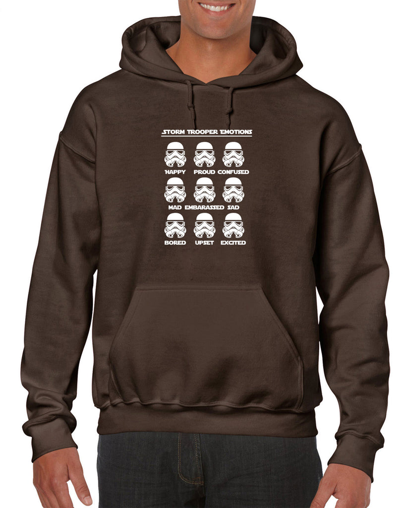 Storm Trooper Emotions Hoodie Hooded Sweatshirt Geek Nerd Star Wars 80s Dark Side Empire