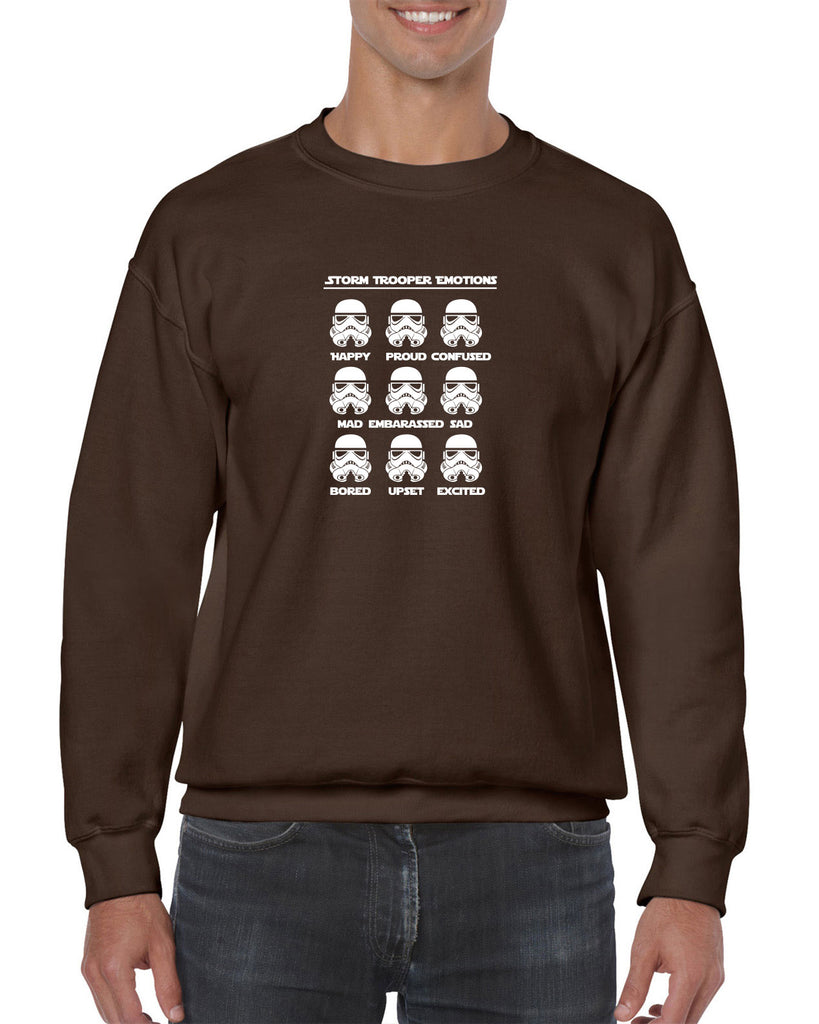 Storm Trooper Emotions Crew Sweatshirt Geek Nerd Star Wars 80s Dark Side Empire