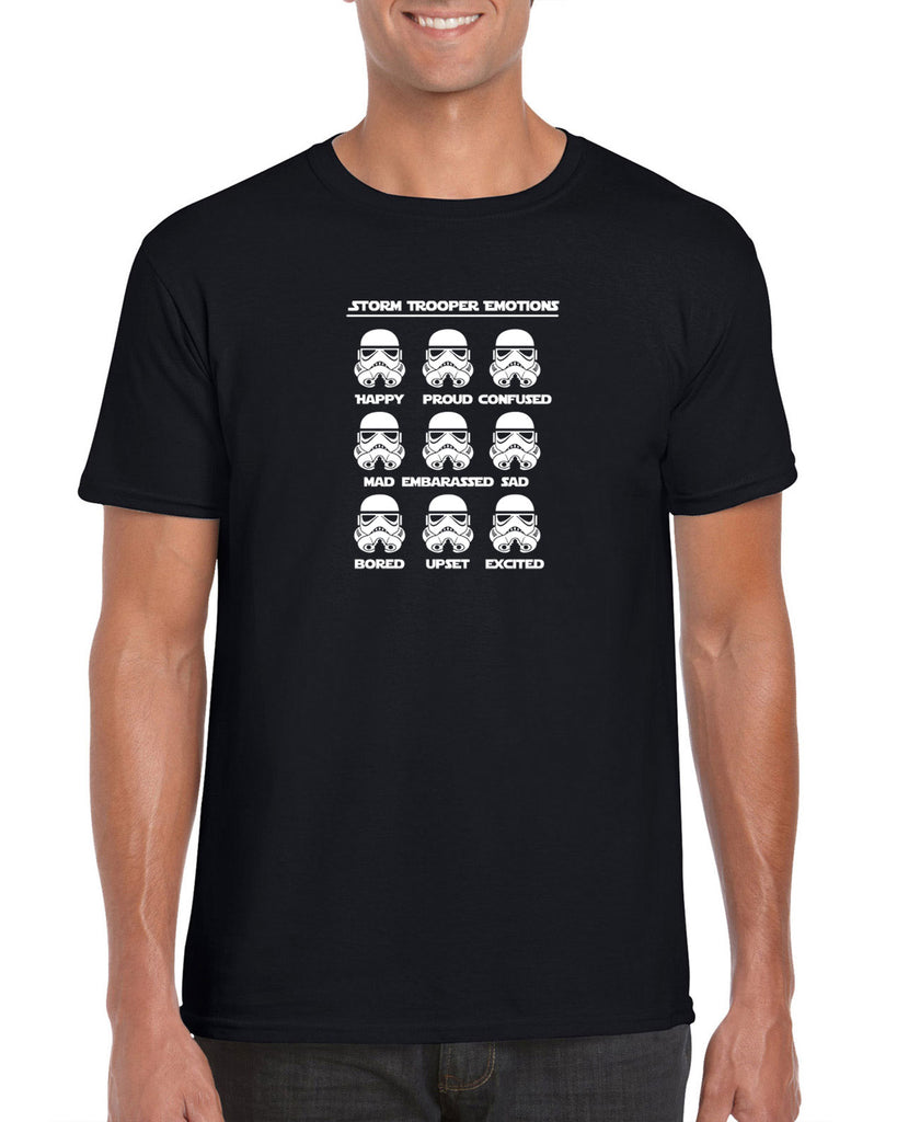 Storm Trooper Emotions Mens T-Shirt Geek Nerd Star Wars 80s Dark Side Empire