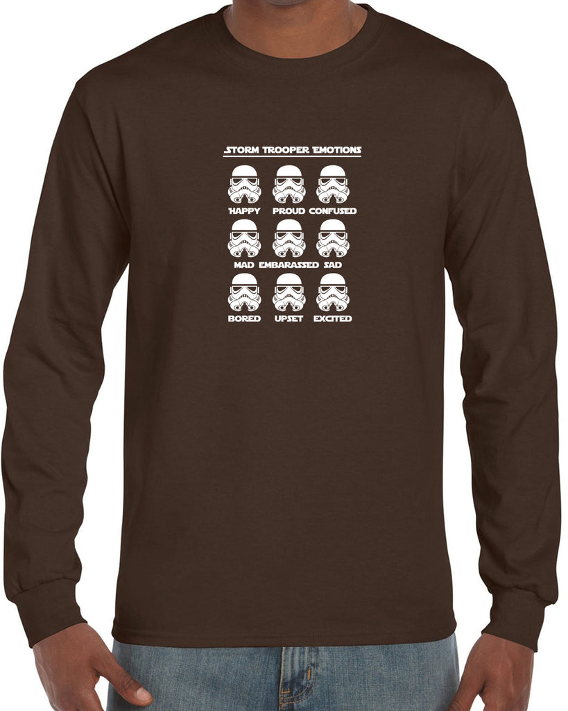 Storm Trooper Emotions Long Sleeve Shirt Geek Nerd Star Wars 80s Dark Side Empire