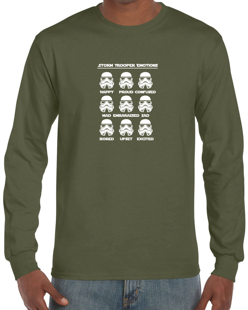 Storm Trooper Emotions Long Sleeve Shirt Geek Nerd Star Wars 80s Dark Side Empire
