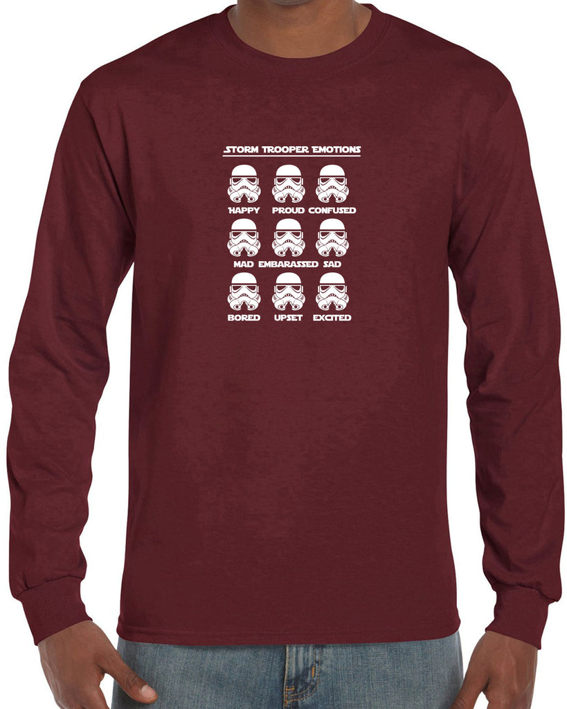 Storm Trooper Emotions Long Sleeve Shirt Geek Nerd Star Wars 80s Dark Side Empire