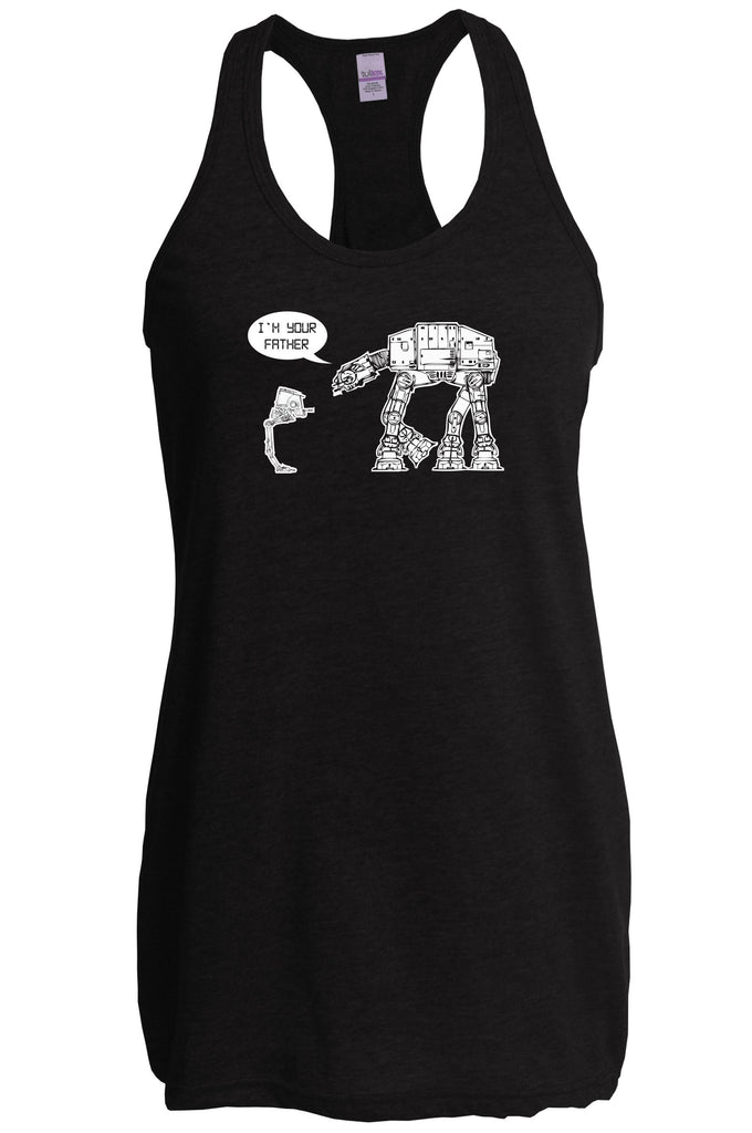 At At I'm your father I am Racer Back Tank Top racerback imperial star walker wars dark side darth vader sci fi 80s nerd geek cosplay convention hot press apparel