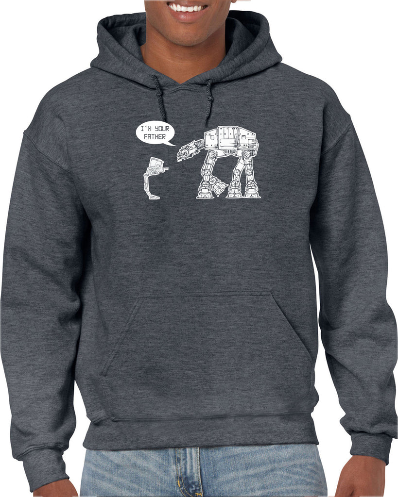 At At I'm your father I am Hoodie Hooded Sweatshirt imperial star walker wars dark side darth vader sci fi 80s nerd geek cosplay convention hot press apparel