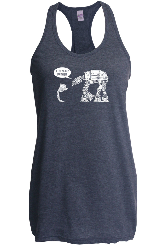 At At I'm your father I am Racer Back Tank Top racerback imperial star walker wars dark side darth vader sci fi 80s nerd geek cosplay convention hot press apparel