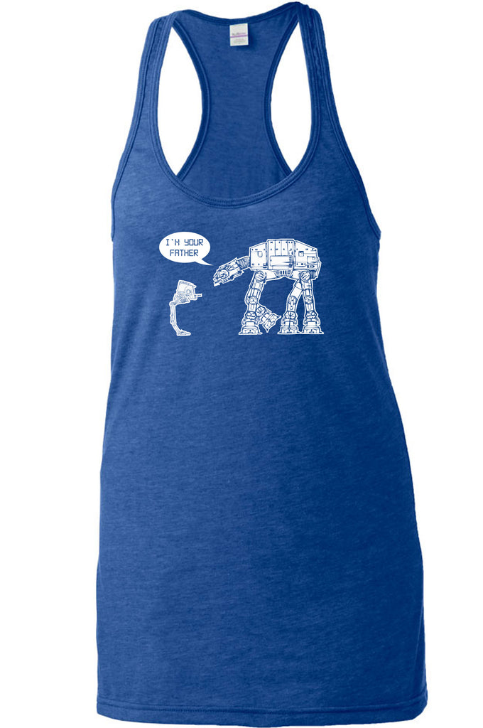 At At I'm your father I am Racer Back Tank Top racerback imperial star walker wars dark side darth vader sci fi 80s nerd geek cosplay convention hot press apparel