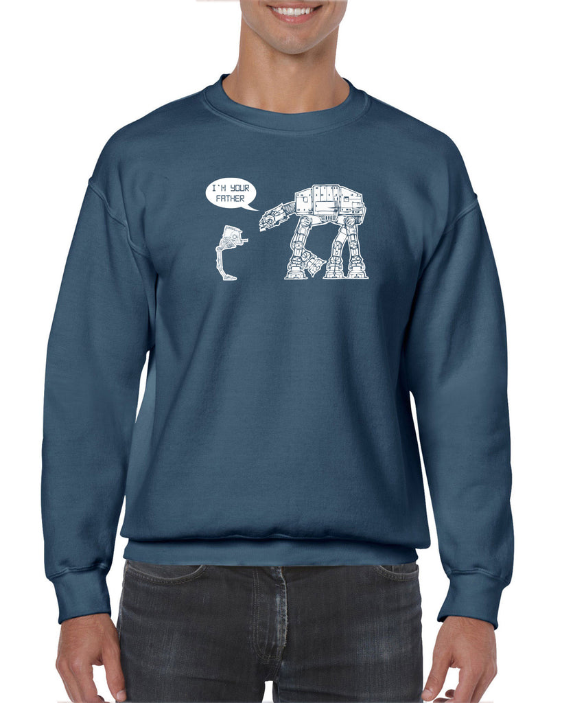 At At I'm your father I am Crew Sweatshirt imperial star walker wars dark side darth vader sci fi 80s nerd geek cosplay convention hot press apparel