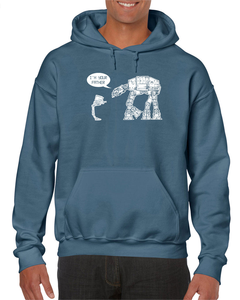 At At I'm your father I am Hoodie Hooded Sweatshirt imperial star walker wars dark side darth vader sci fi 80s nerd geek cosplay convention hot press apparel
